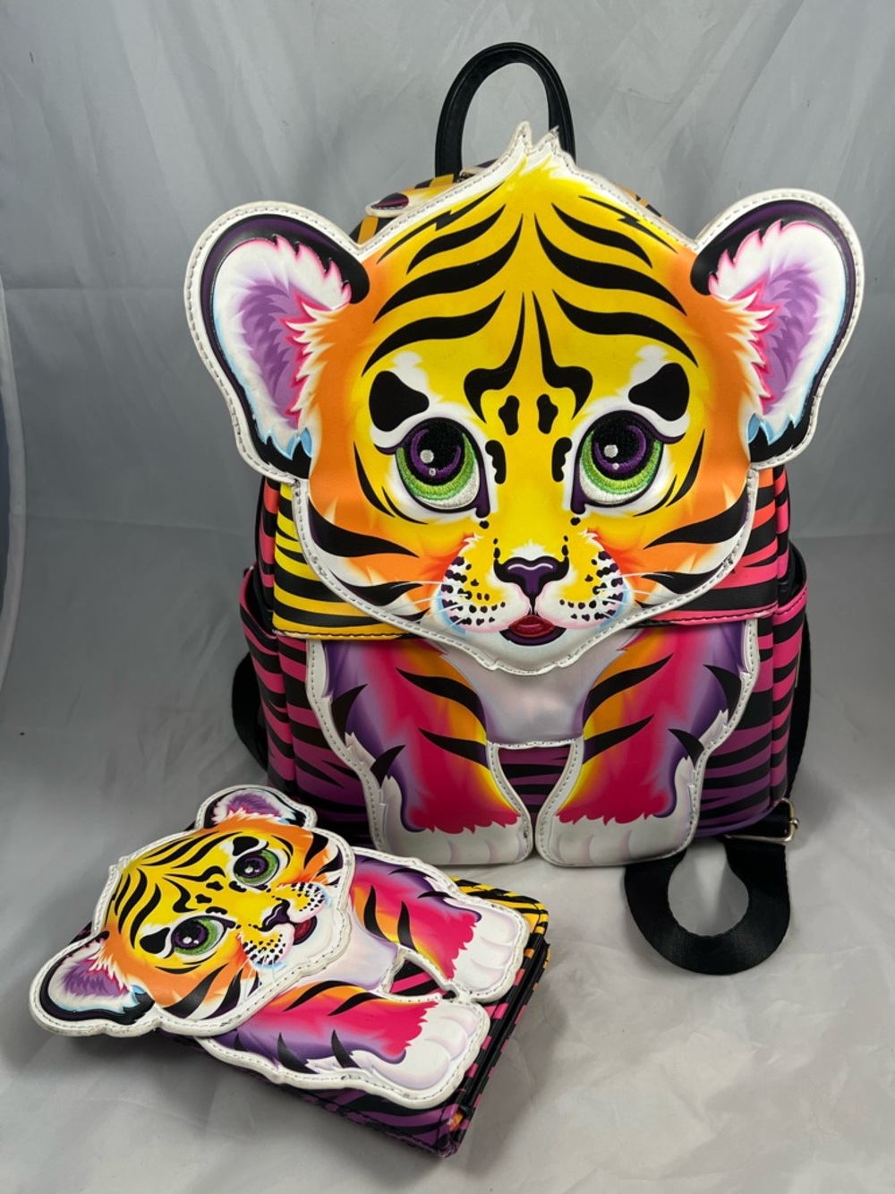Loungefly Lisa Frank Forrest the Tiger Cosplay Mini Backpack And Matching Wallet